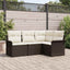 Havesofa Sæt 4 stk. Brun polyrattan