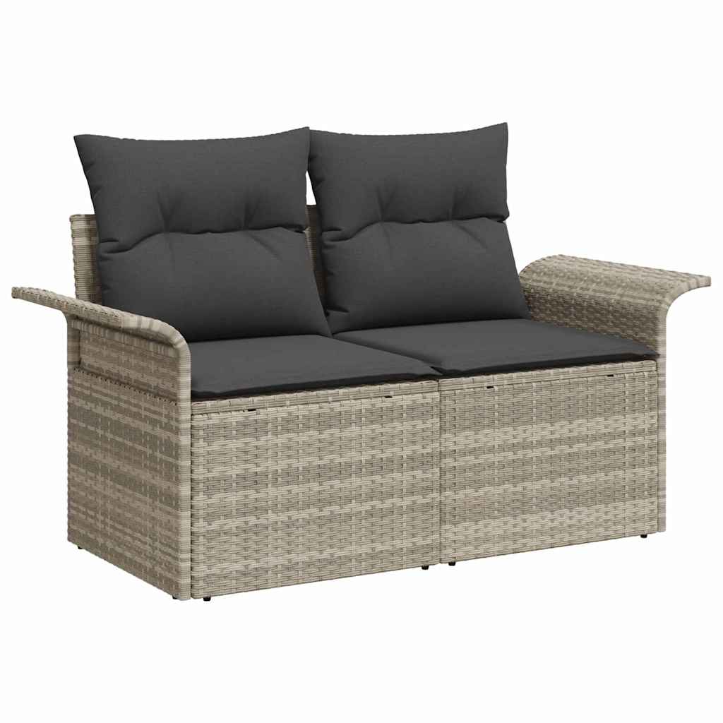 Havesofa Sæt 4 stk. Lysegrå polyrattan