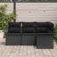 Havesofa Sæt 4 stk. Sort polyrattan