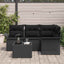 Havesofa Sæt 5 stk. Sort polyrattan