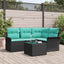Havesofa Sæt 5 stk. Sort polyrattan