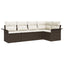 Havesofa Sæt 5 stk. Brun polyrattan