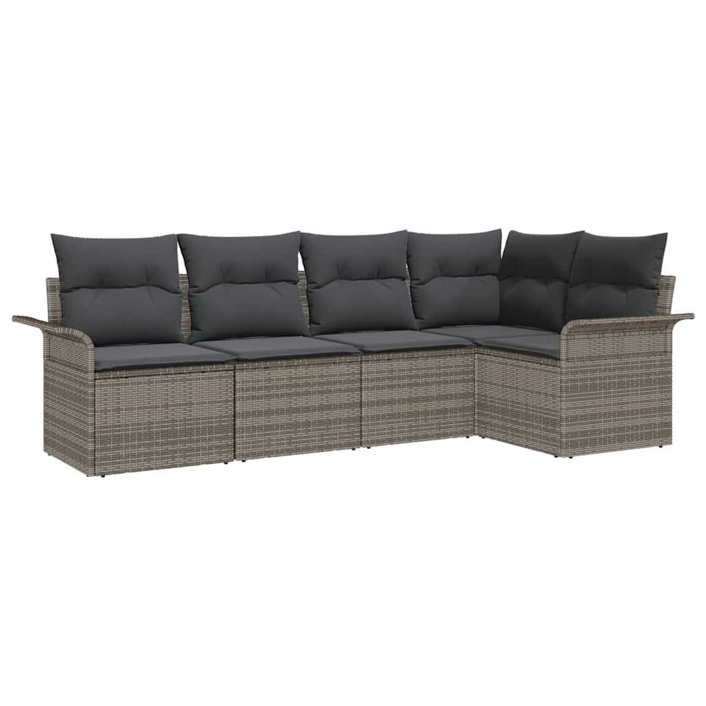 Havesofa Sæt 5 stk. Grå polyrattan