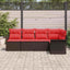 Havesofa Sæt 5 stk. Brun polyrattan