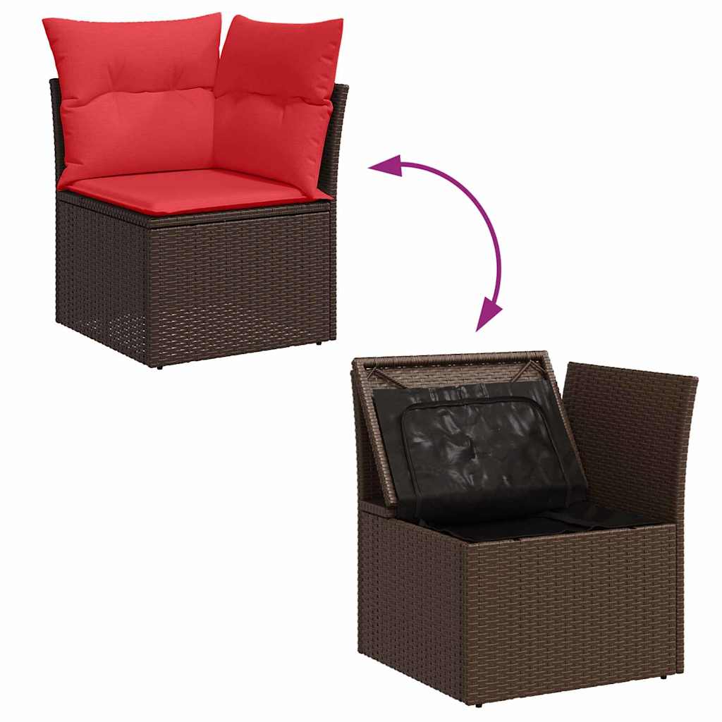 Havesofa Sæt 5 stk. Brun polyrattan