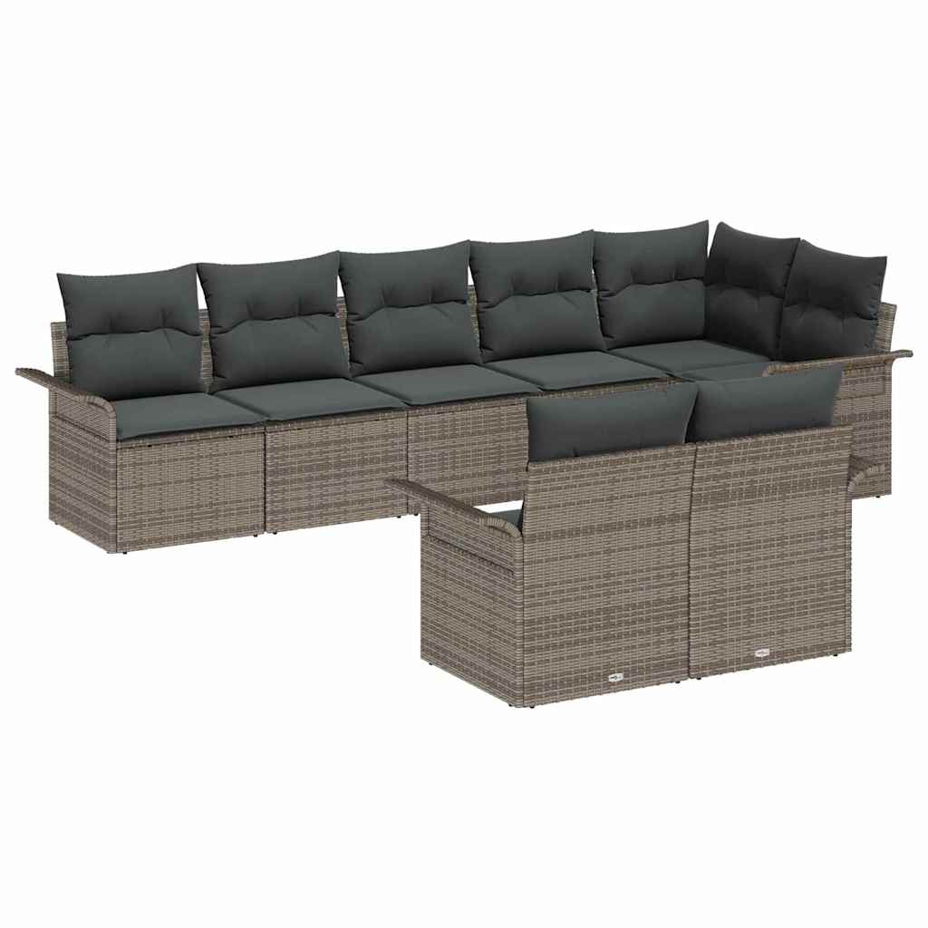 Havesofa Sæt 8 stk. Grå polyrattan