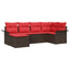 Havesofa Sæt 6 stk. Brun polyrattan