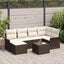 Havesofa Sæt 7 stk. Brun polyrattan