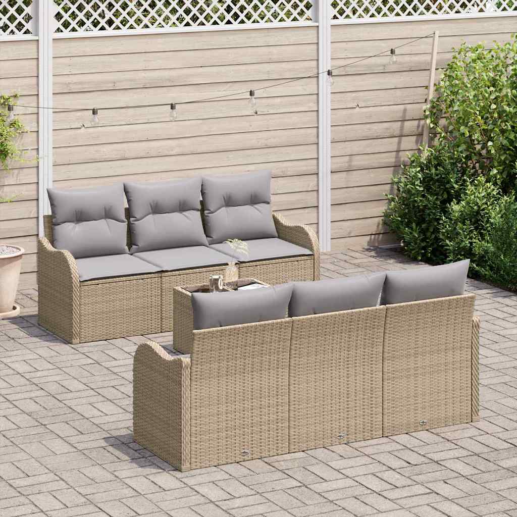 Havesofa Sæt 7 stk. 6-Antal sæder Beige og grå