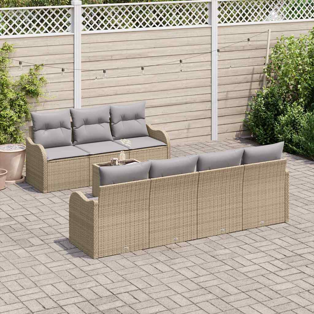 Havesofa Sæt 8 stk. 7-Antal sæder Beige og grå