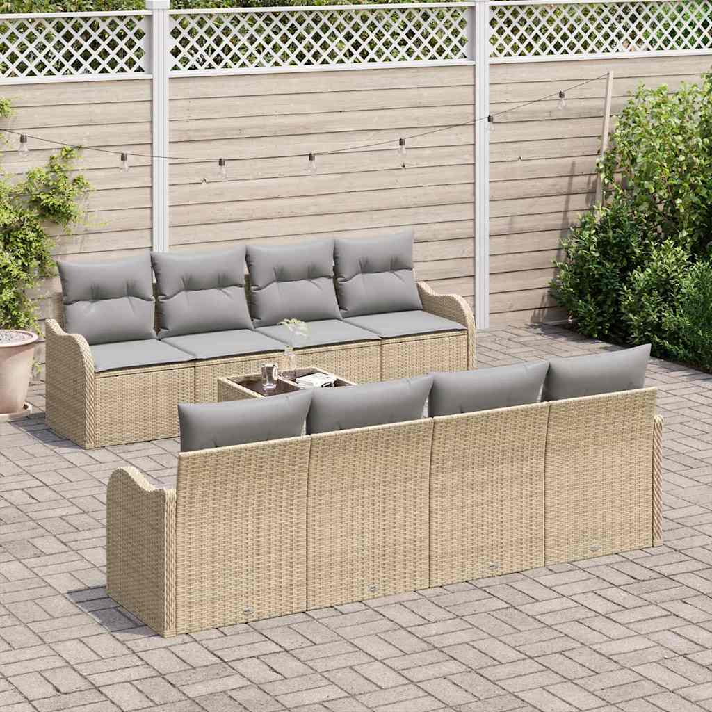 Havesofa Sæt 9 stk. 8-Antal sæder Beige og grå