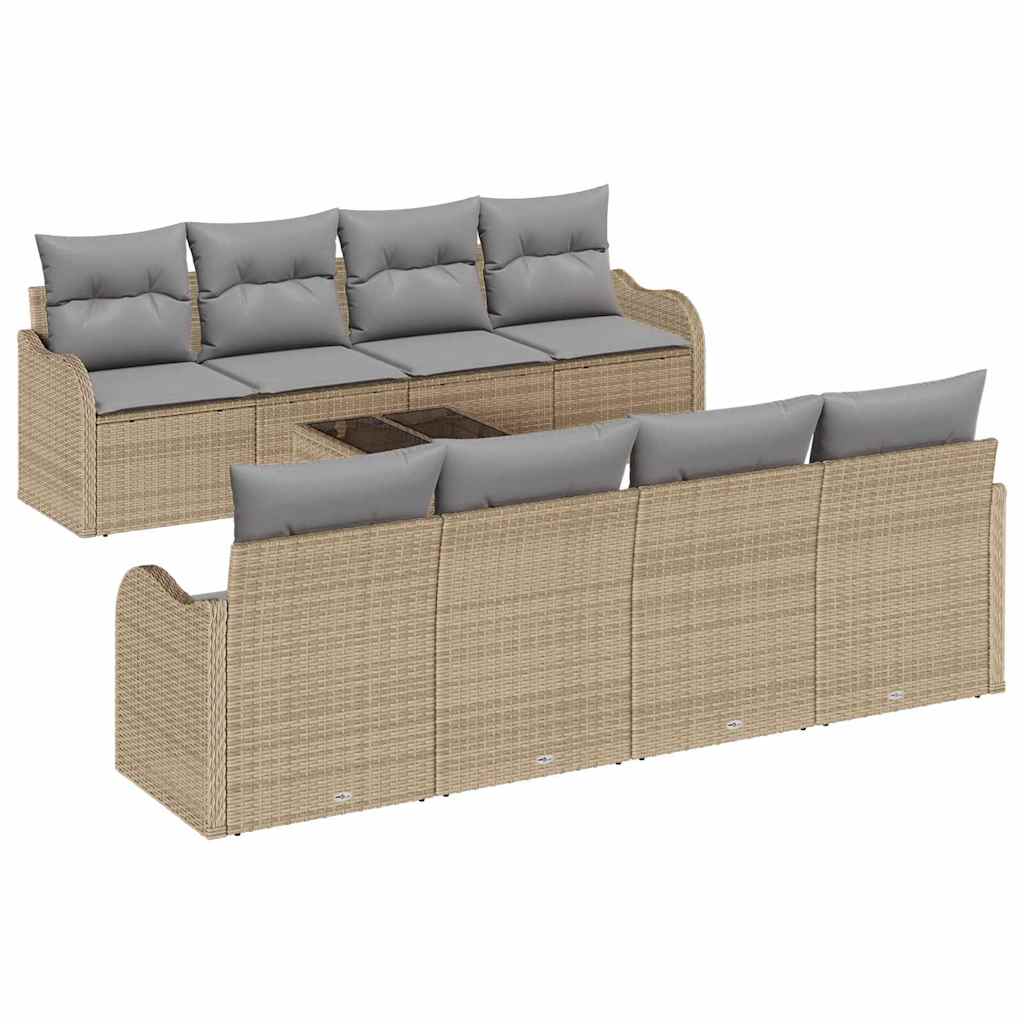 Havesofa Sæt 9 stk. 8-Antal sæder Beige og grå