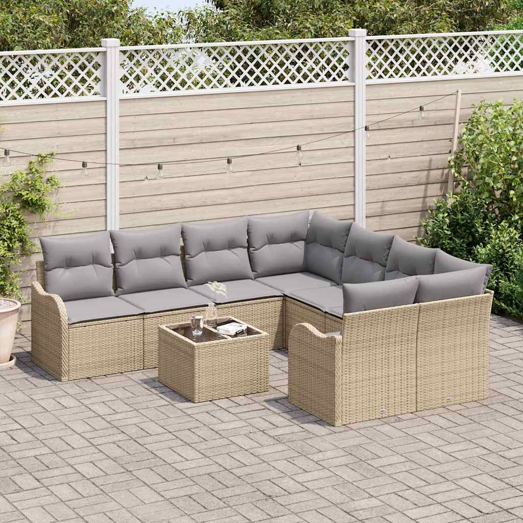 Havesofa Sæt 9 stk. 8-Antal sæder Beige og grå