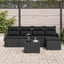 Havesofa Sæt 6 stk. Sort polyrattan