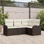 Havesofa Sæt 4 stk. Brun polyrattan