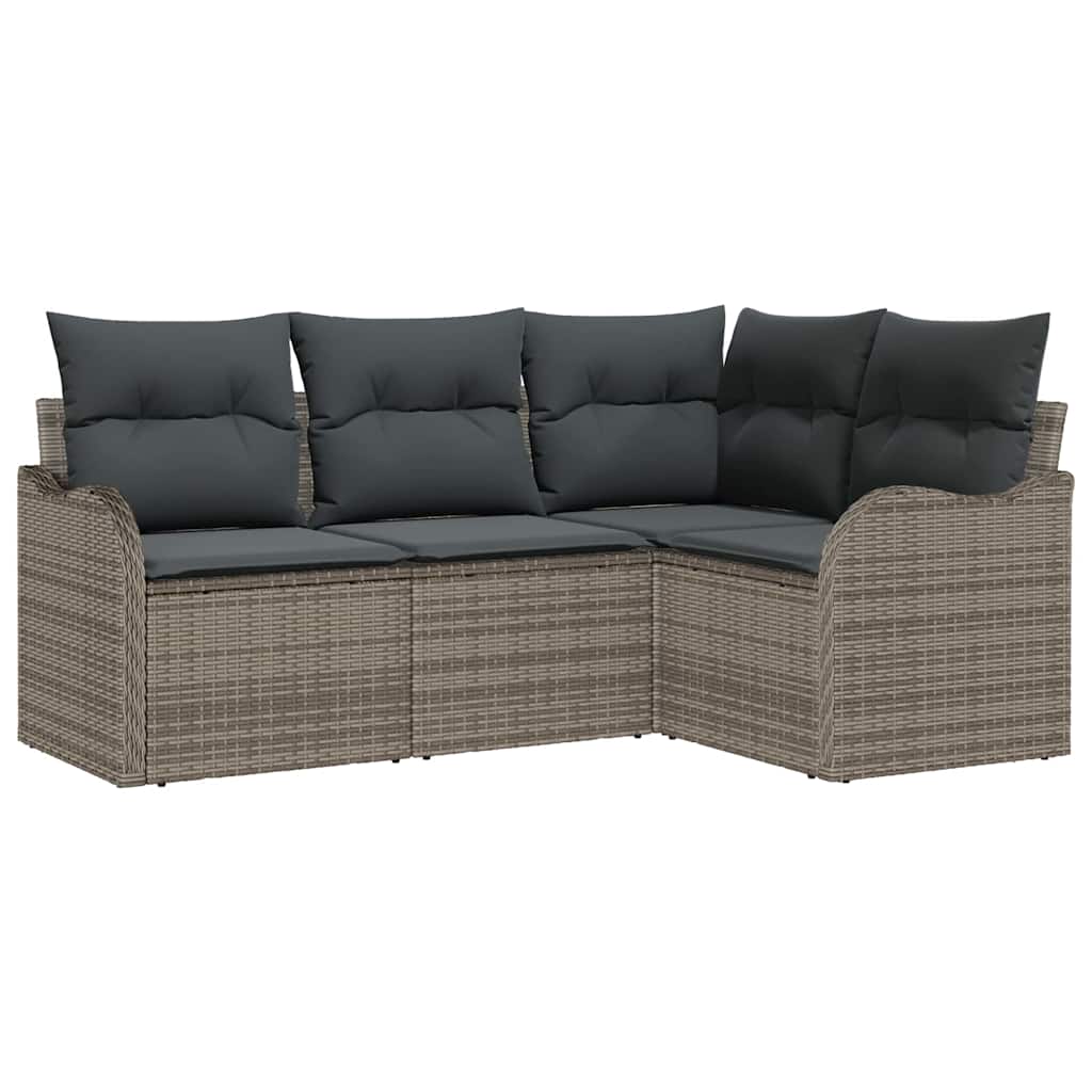 Havesofa Sæt 4 stk. Grå polyrattan
