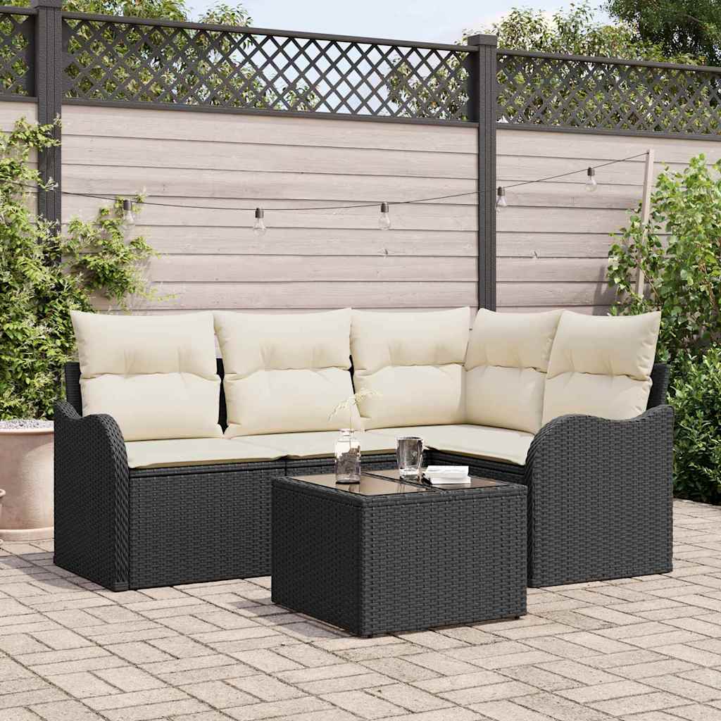 Havesofa Sæt 5 stk. Brun polyrattan