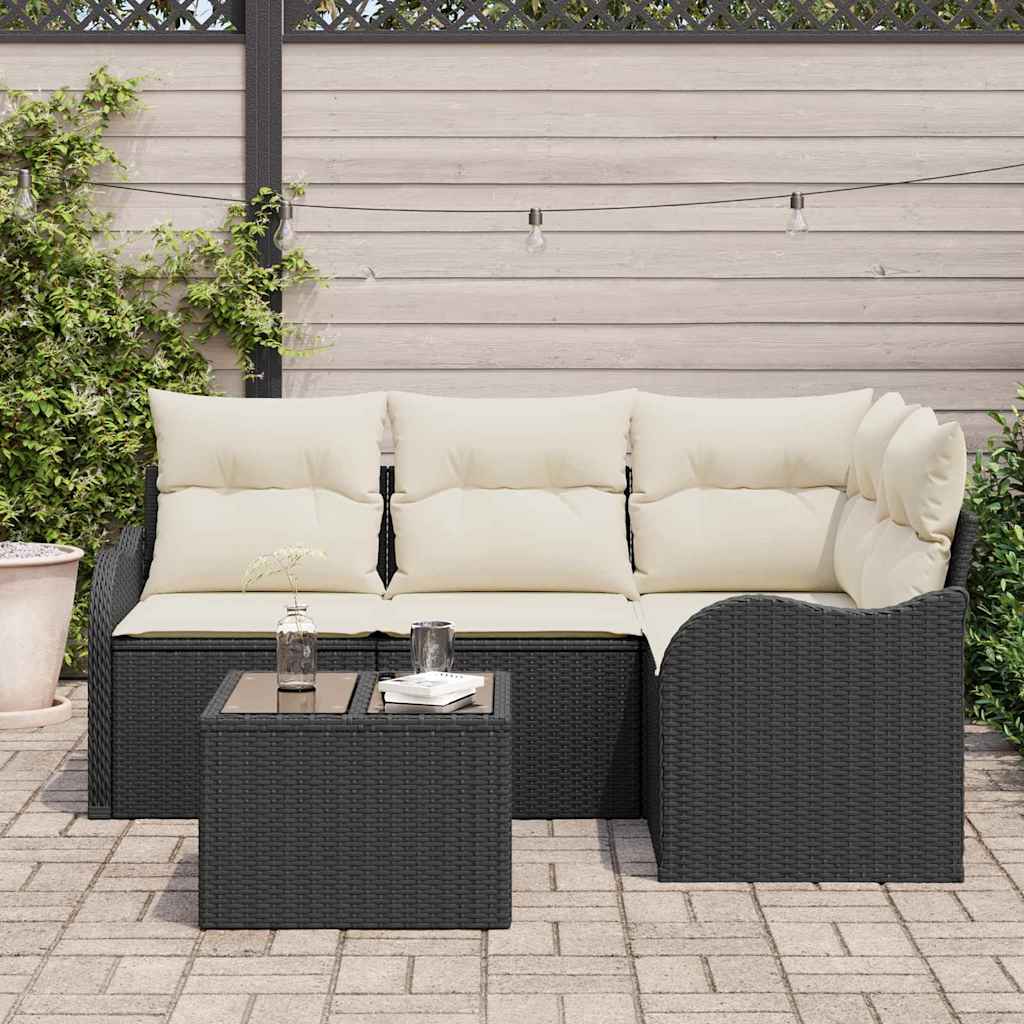 Havesofa Sæt 5 stk. Brun polyrattan
