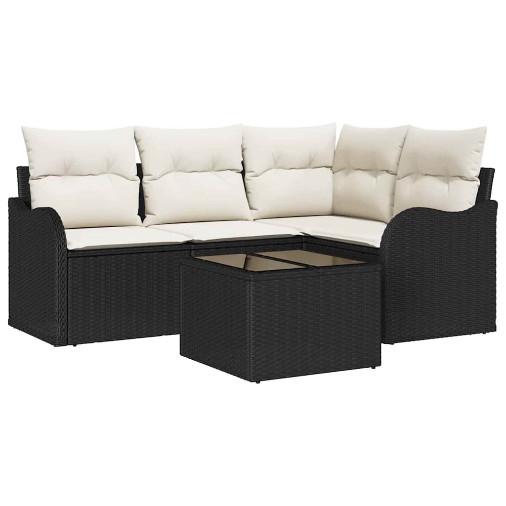 Havesofa Sæt 5 stk. Brun polyrattan