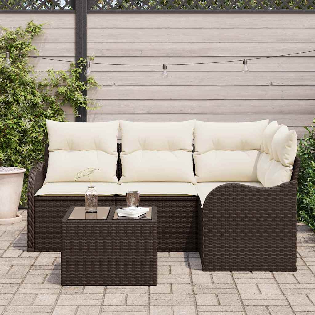 Havesofa Sæt 5 stk. Grå polyrattan