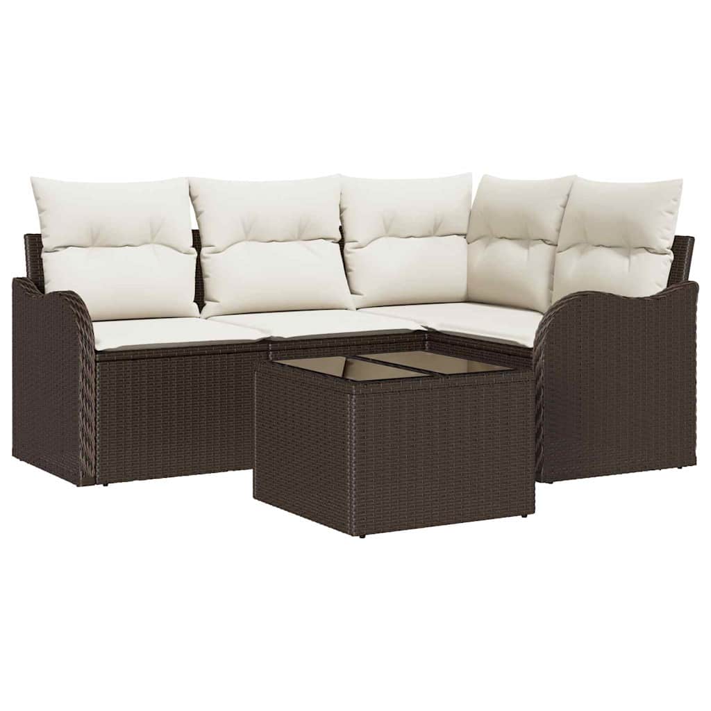 Havesofa Sæt 5 stk. Grå polyrattan