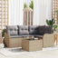 Havesofa Sæt 5 stk. Sort polyrattan