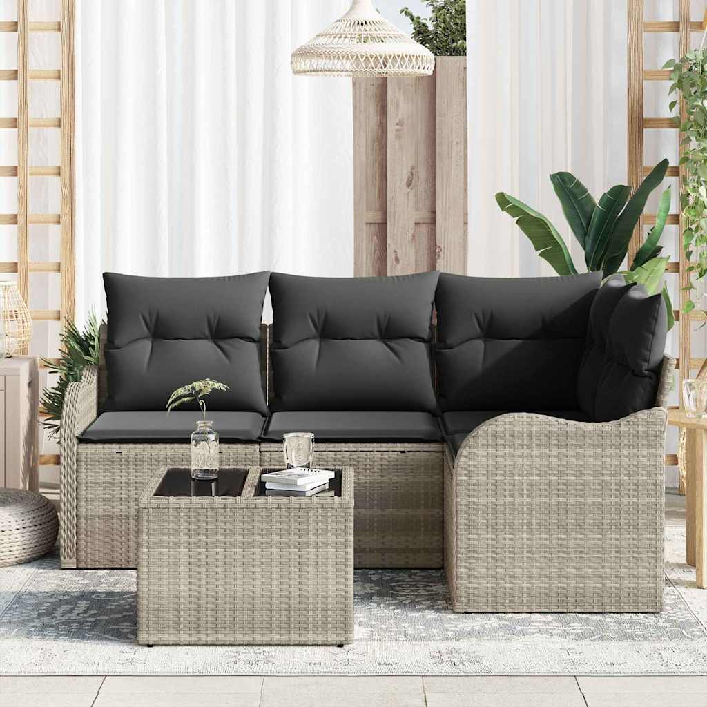 Havesofa Sæt 5 stk. Grå polyrattan