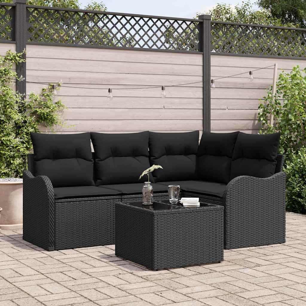 Havesofa Sæt 5 stk. Beige polyrattan