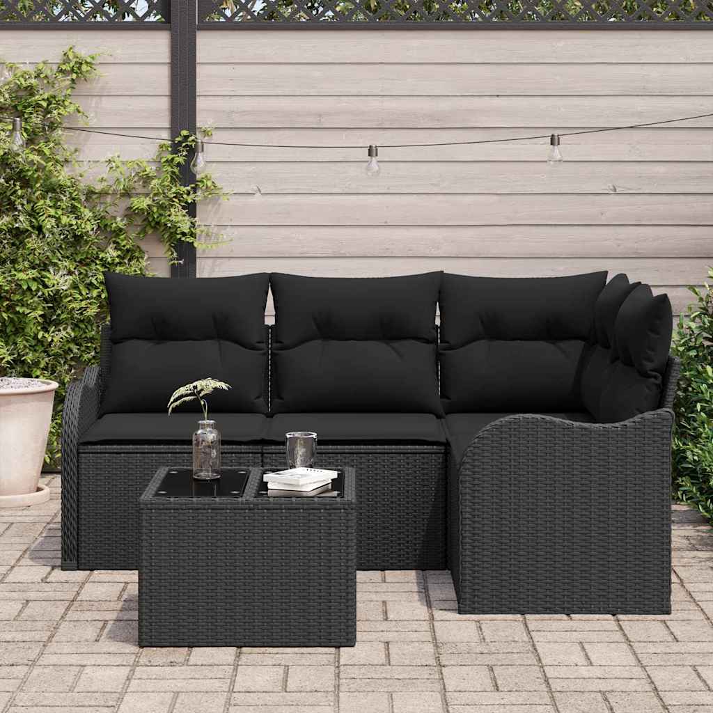 Havesofa Sæt 5 stk. Beige polyrattan