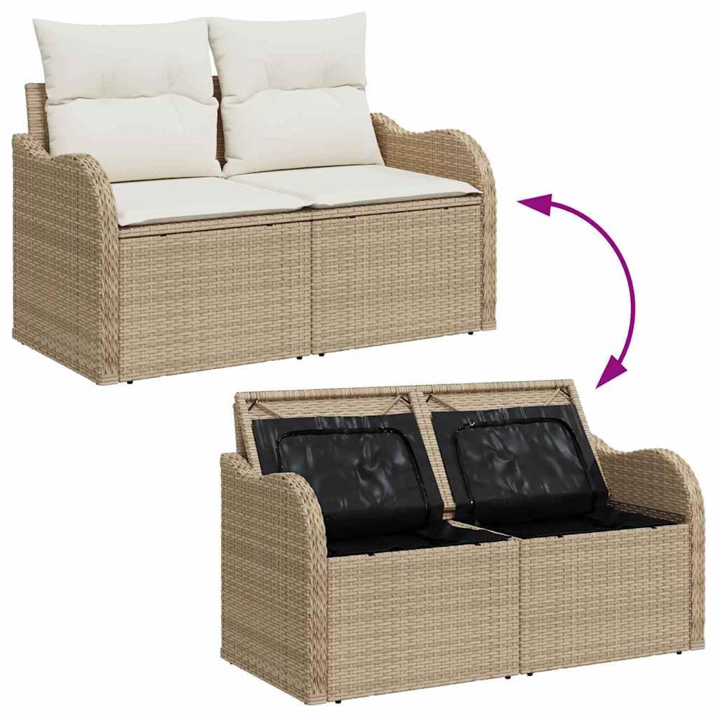 Havesofa Sæt 5 stk. Beige polyrattan