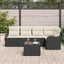 Havesofa Sæt 6 stk. Sort polyrattan