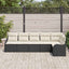 Havesofa Sæt 6 stk. Sort polyrattan