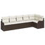Havesofa Sæt 6 stk. Brun polyrattan