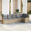 Havesofa Sæt 6 stk. Beige polyrattan