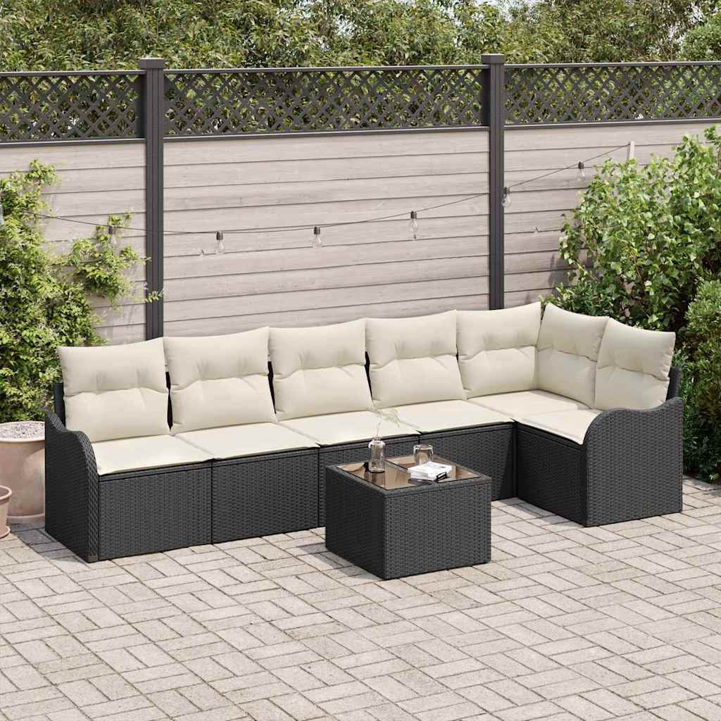 Havesofa Sæt 7 stk. Brun polyrattan