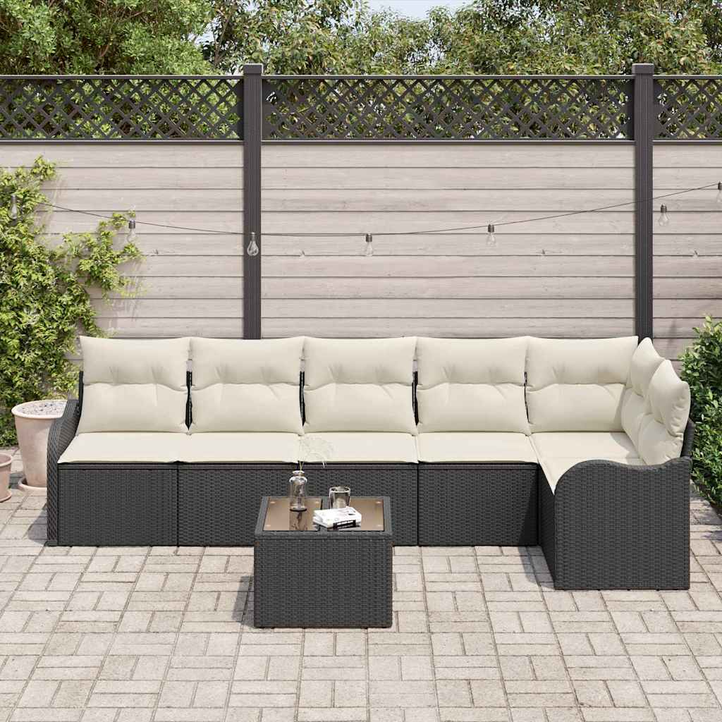 Havesofa Sæt 7 stk. Brun polyrattan