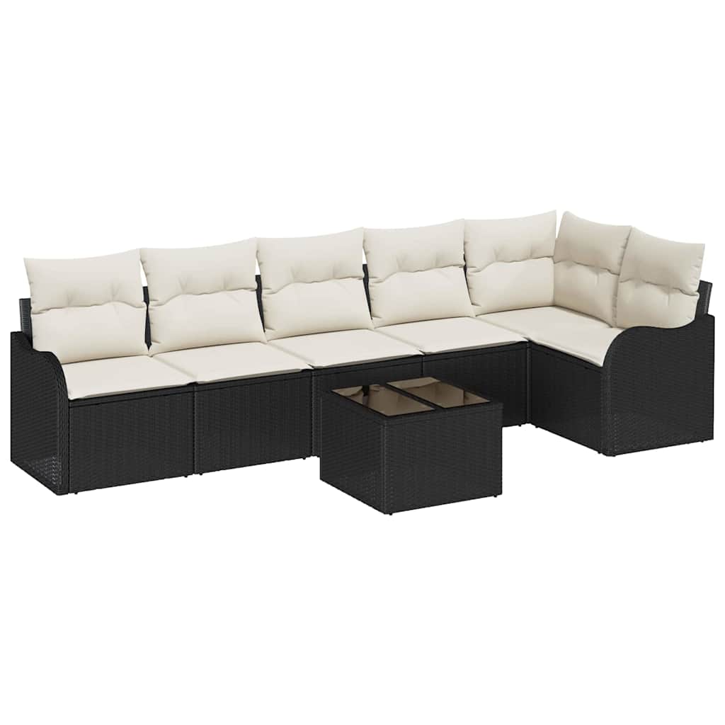 Havesofa Sæt 7 stk. Brun polyrattan