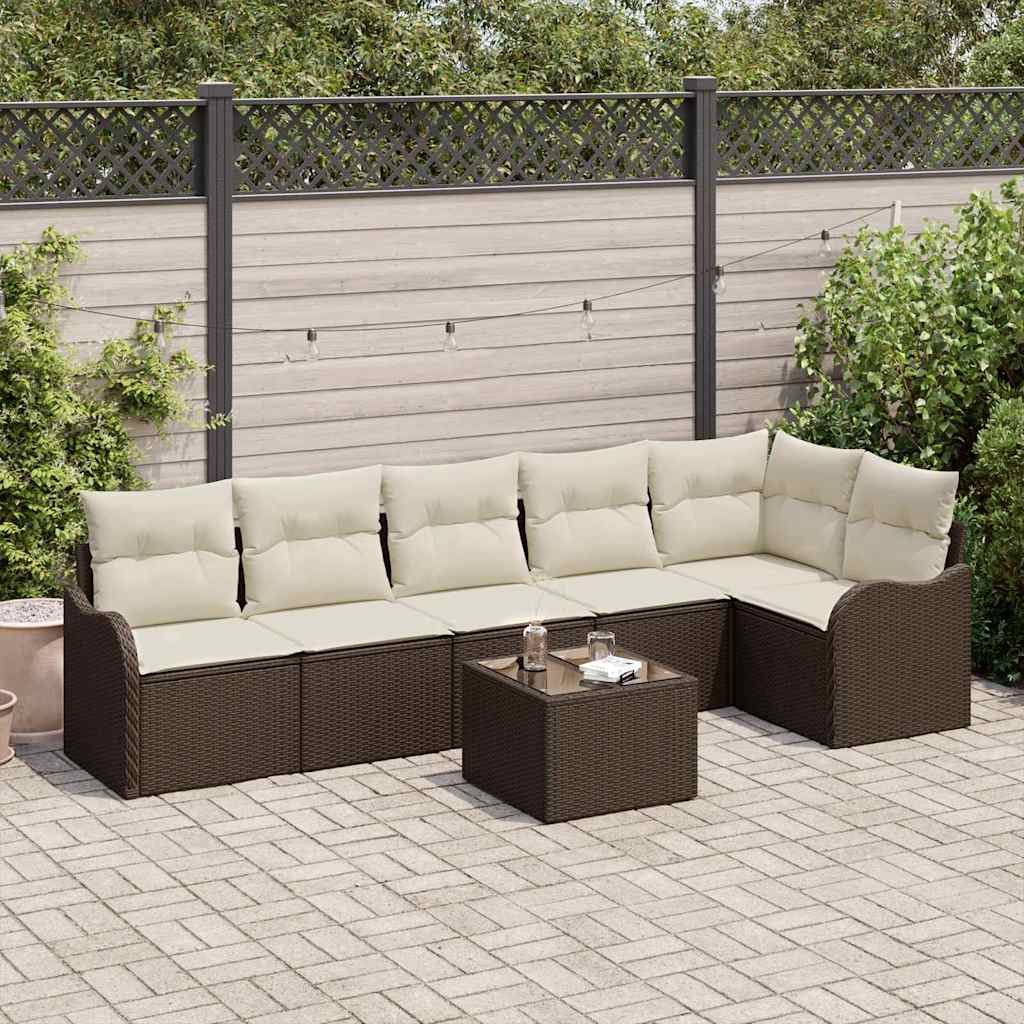 Havesofa Sæt 7 stk. Grå polyrattan