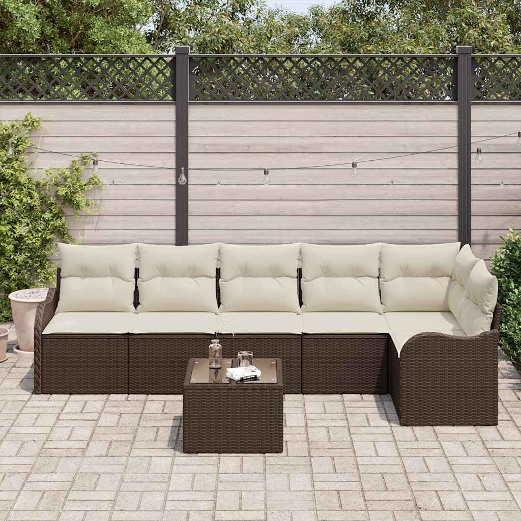 Havesofa Sæt 7 stk. Grå polyrattan