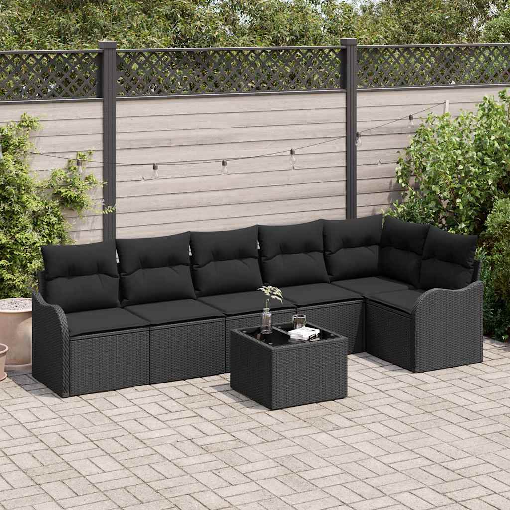 Havesofa Sæt 7 stk. Beige polyrattan