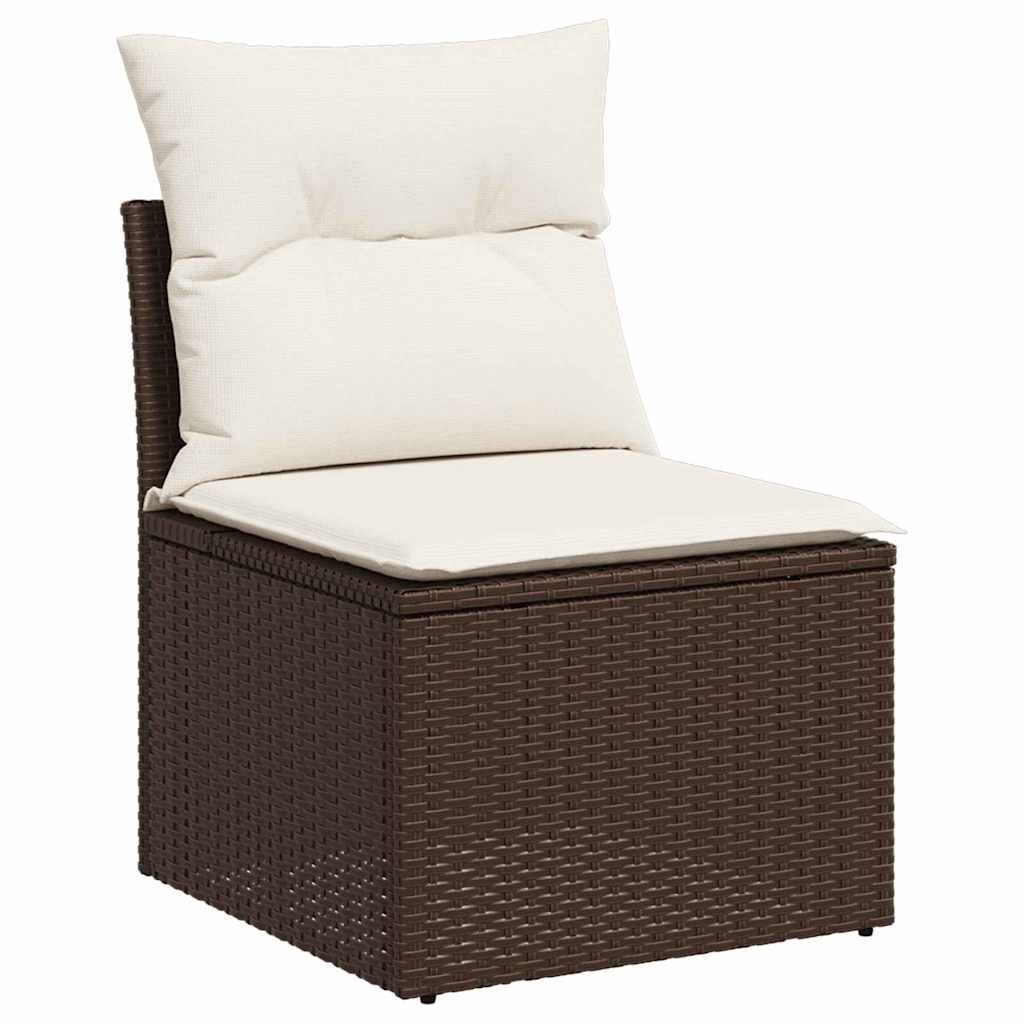 Havesofa Sæt 8 stk. Brun og hvid polyrattan