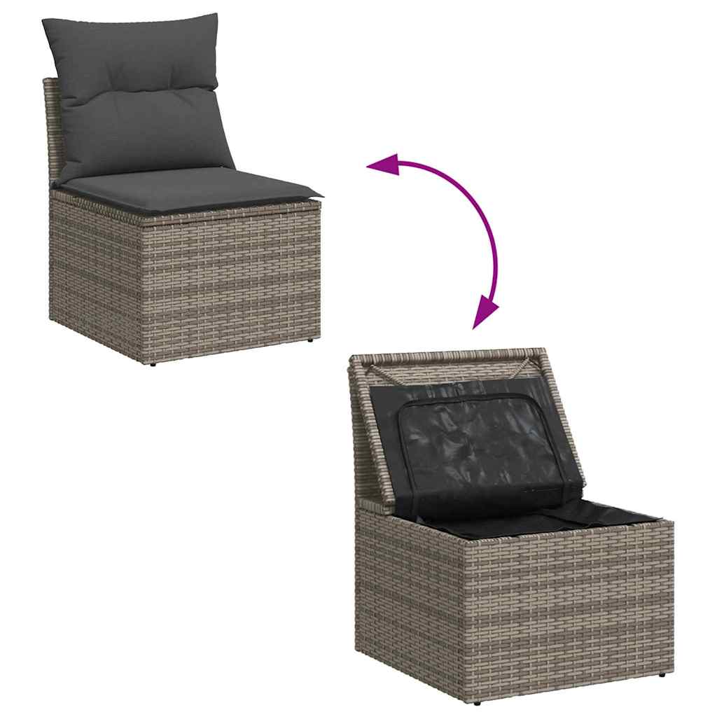 Havesofa Sæt 8 stk. Grå polyrattan