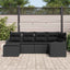 Havesofa Sæt 6 stk. Sort polyrattan