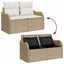 Havesofa Sæt 7 stk. Beige og hvid polyrattan