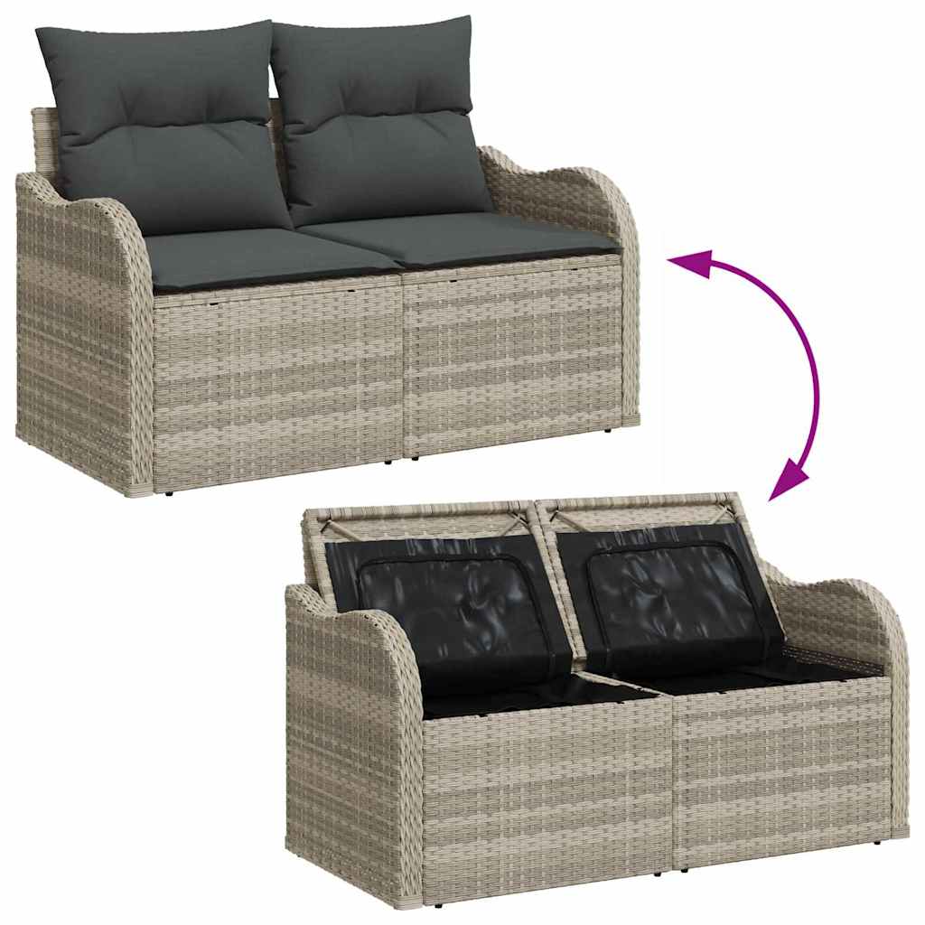 Havesofa Sæt 7 stk. Lysegrå polyrattan