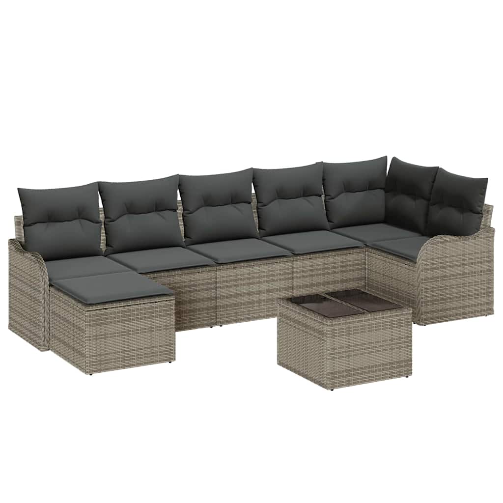 Havesofa Sæt 8 stk. Grå polyrattan
