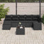 Havesofa Sæt 8 stk. Sort polyrattan