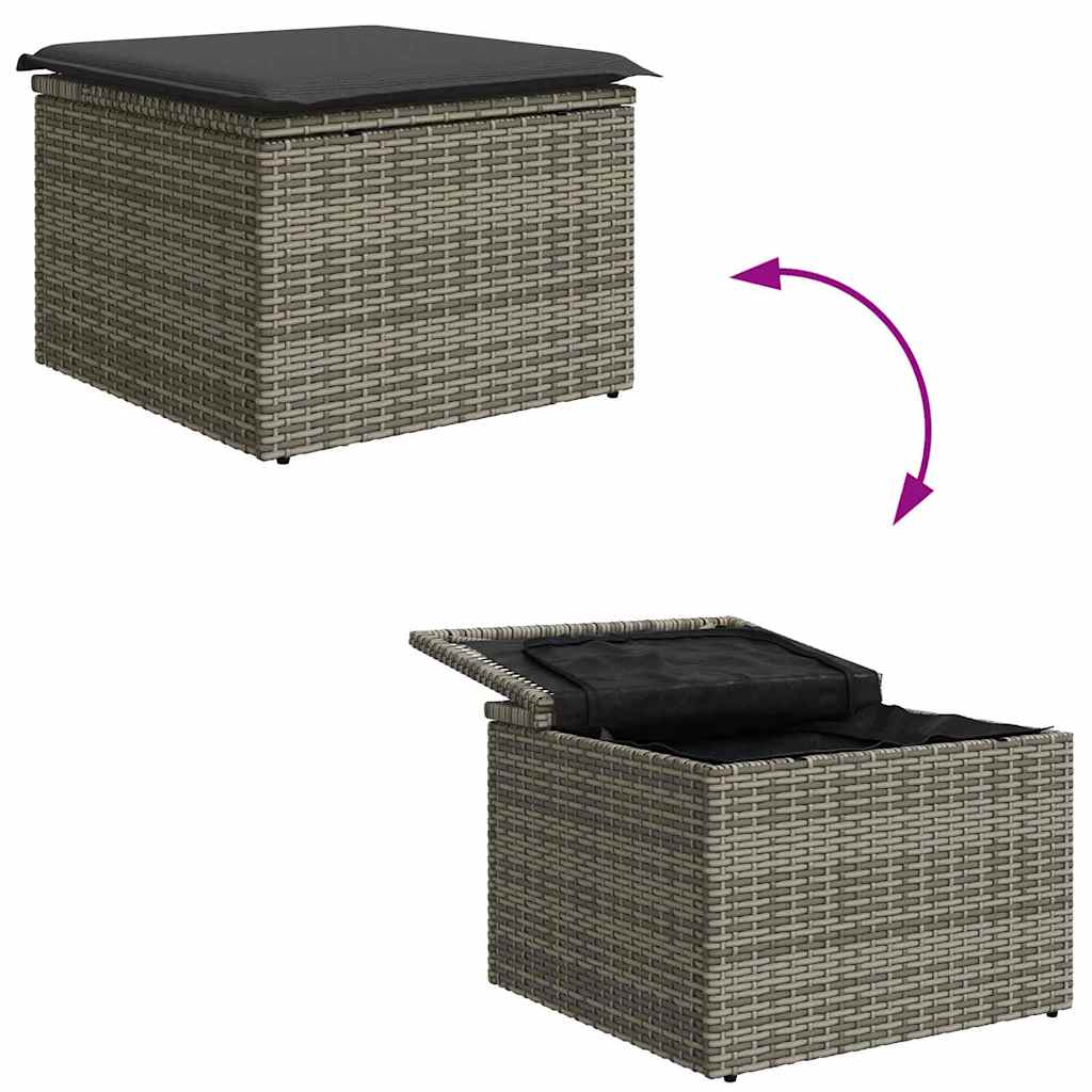 Havesofa Sæt 6 stk. Grå polyrattan