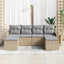 Havesofa Sæt 6 stk. Beige og lys grå polyrattan