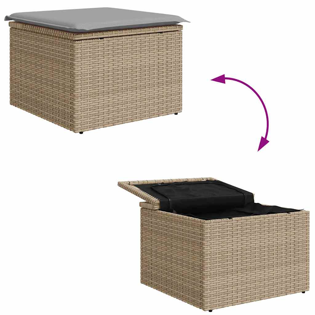 Havesofa Sæt 6 stk. Beige og lys grå polyrattan